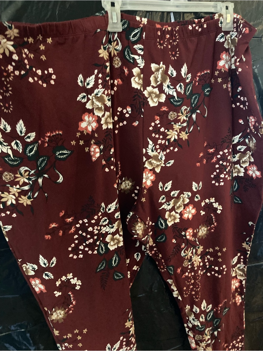 Floral Maroon High-Waist Ladies Pants